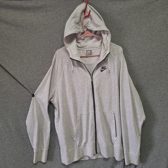 Nike Other - Nike Sportswear Gray/White Heathered Zip-Up Hoodie Size 2XLT